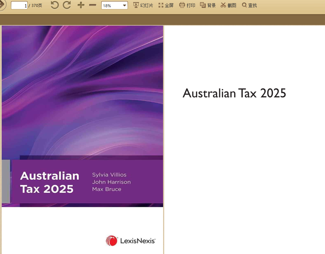 Australian Tax 2025 by Sylvia Villios PDF