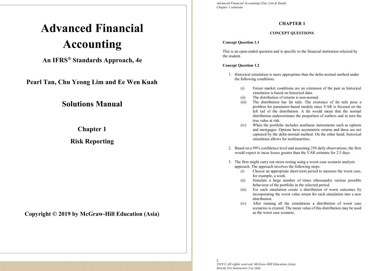 Solution manual for Advanced Financial Accounting An IFRS Standards