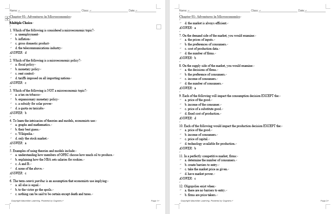 Test Bank For Microeconomics 3rd Edition By Austan Goolsbee_Test Bank ...